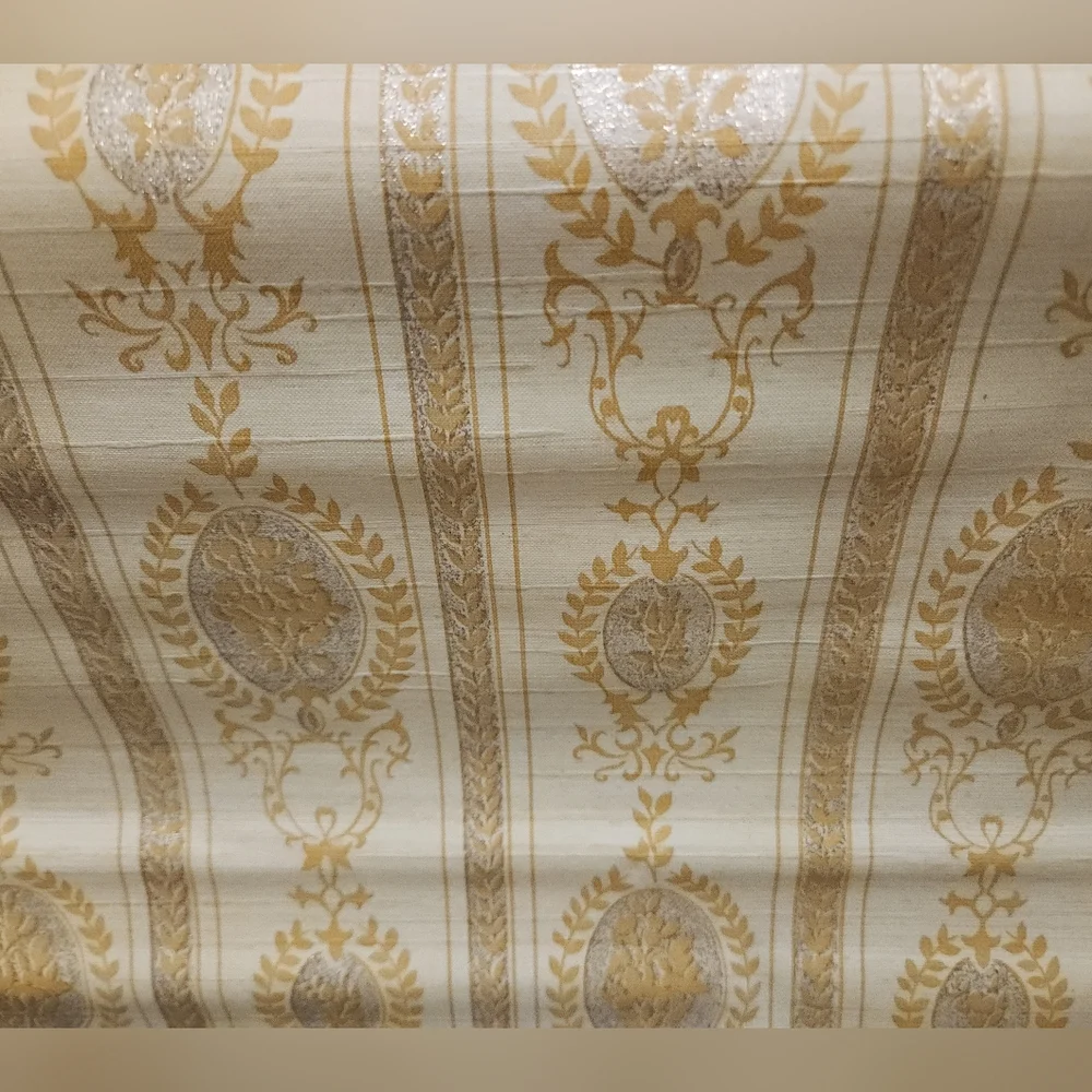 Vintage 1960s 1970s Royal Yellow Damask Victorian Wall Paper Roll
